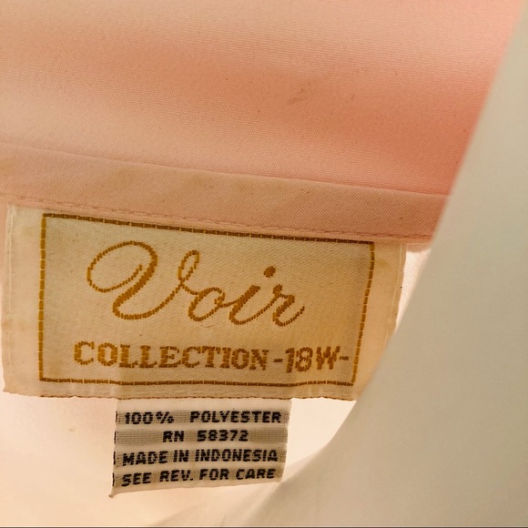 Gorgeous Vintage Pale Pink 80s Embroidered Blouse sz L - Picture 9 of 9